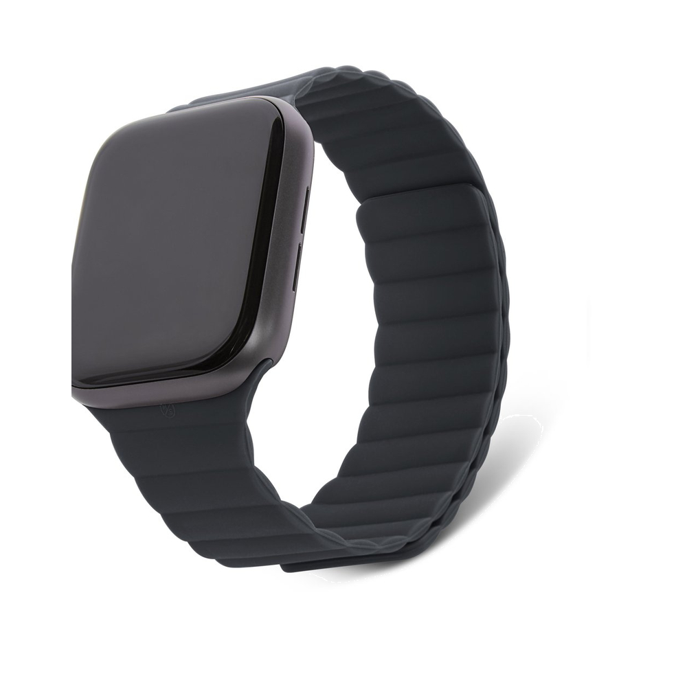  Ремешок Decoded Sillicone Magnetic Traction Strap для Apple Watch 6/SE/5/4 (44mm) сил.угольно-серый